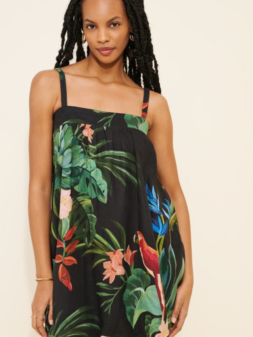 FARM Rio Black Midnight Macaw Fiesta
Linen Blend Mini Dress Size: Small 🦜🌴 - Picture 2 of 14